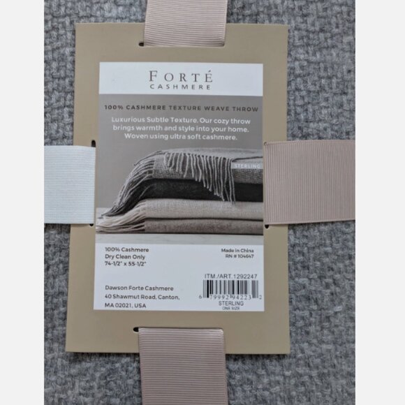 Dawson Forte 100% Cashmere Woven Throw Gray - Picture 1 of 5